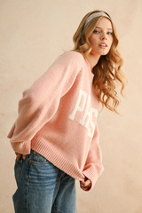 Paris Oversized Sweater in Pink
