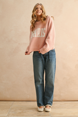 Paris Oversized Sweater in Pink