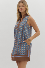 Ginny Medallion Print Mini Dress