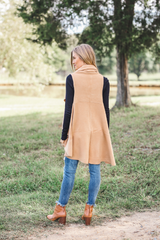 Perfect Shawl Vest in Camel