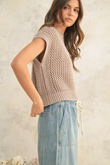 Maggie Crochet Cap Sleeve Sweater