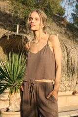 Sabel Cropped Linen Tank by Z Supply