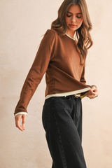 Leona Layered Top in Brown