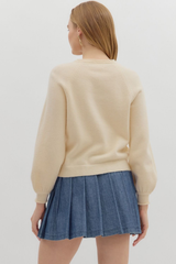 Coraline Soft Cardigan Sweater in Cream