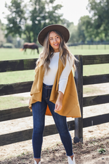 Perfect Shawl Vest in Mustard