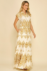 Mae Damask Printed Maxi Dress