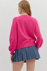 Coraline Soft Cardigan Sweater in Pink