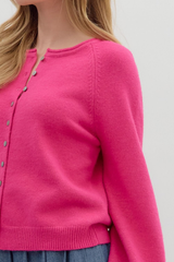 Coraline Soft Cardigan Sweater in Pink