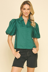 Lily Puff Sleeve Poplin Top