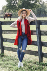 Perfect Shawl Vest in Red