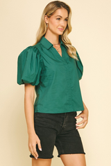 Lily Puff Sleeve Poplin Top