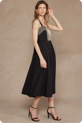 Francine Contrast Stitch Midi Dress