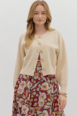 Eve Floral Button Cardigan Sweater