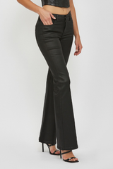 Elaine Coated Mid Rise Flare Jean