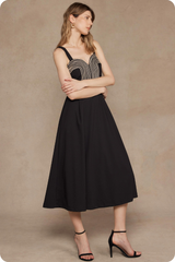 Francine Contrast Stitch Midi Dress