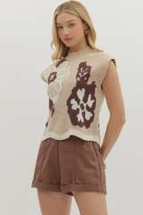 Adeline Floral Cap Sleeve Sweater