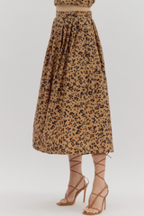 Dawn Leopard Print Midi Skirt