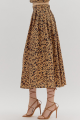 Dawn Leopard Print Midi Skirt