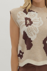 Adeline Floral Cap Sleeve Sweater