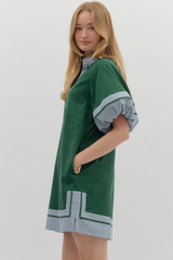 Aster Puff Sleeve Mini Dress in Hunter Green