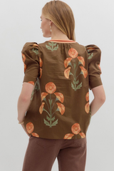Everleigh Floral Top in Brown