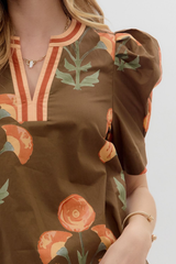 Everleigh Floral Top in Brown