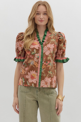 Juliet Floral Ruffle Top