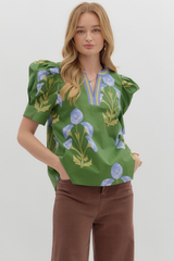 Everleigh Floral Top in Green