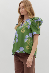 Everleigh Floral Top in Green