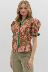 Juliet Floral Ruffle Top