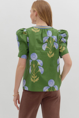Everleigh Floral Top in Green