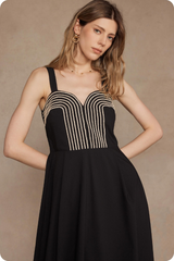 Francine Contrast Stitch Midi Dress