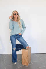 We're Dreaming Sweater in Heather Mint