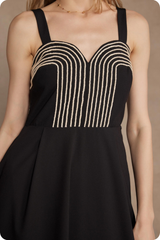 Francine Contrast Stitch Midi Dress