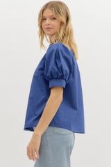 Ember Embroidered Puff Sleeve Top