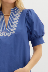 Ember Embroidered Puff Sleeve Top