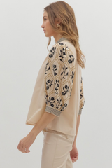 Emmeline Embroidered Sleeve Top