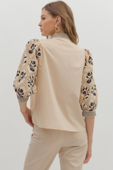 Emmeline Embroidered Sleeve Top