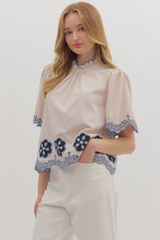 Mavis Crochet Trim Top