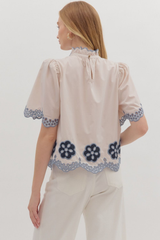Mavis Crochet Trim Top