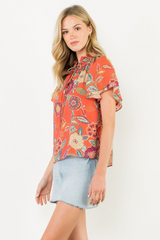 Ida Floral Cap Sleeve Top