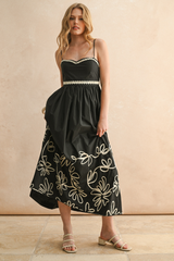 Margo Embroidered Hem Maxi Dress