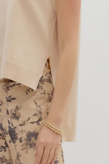 Cleo Sleeveless Mock Neck Sweater in Oatmeal