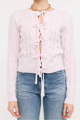 Iris Bow Front Cable Cardigan