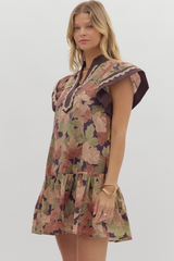 Amy Floral Ruffle Sleeve Mini Dress