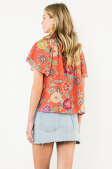 Ida Floral Cap Sleeve Top