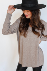 We're Dreaming Sweater in Heather Mocha