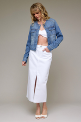 Elle Collarless Denim Jacket