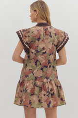 Amy Floral Ruffle Sleeve Mini Dress