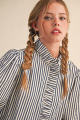 Marlow stripe ruffle blouse